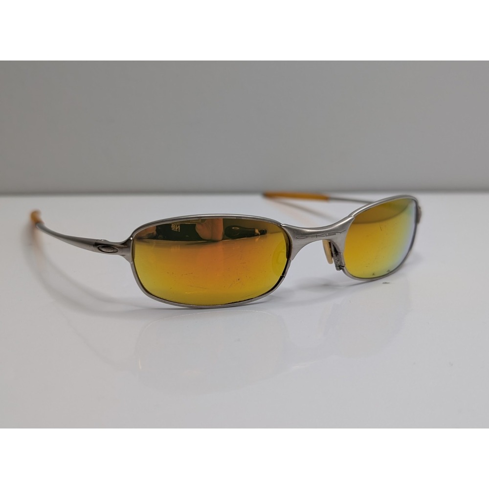 Oakley Square Wire 2.0 Sunglasses Silver Fire Iridium 05-680 Non-Spring Hinge